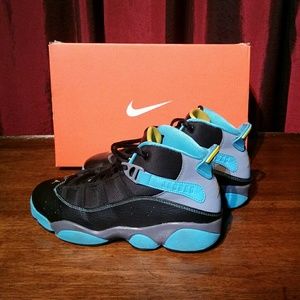 Nike Air Jordan 6 Rings Black Grey GAMMA Blue 3Y